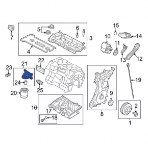Lincoln MKZ 13-20 hybrid oil filter housing
