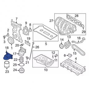Lincoln MKZ 13-20 hybrid oil filter housing