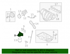 Lincoln MKZ 13-20 hybrid oil filter housing