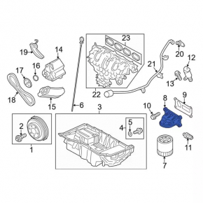 Lincoln MKZ 13-20 hybrid oil filter housing