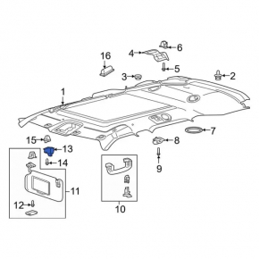 Driver's visor mounting hook Ford Explorer 20 - beige