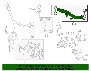Cooling pipe for pump Mazda CX-9 16-23