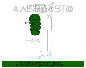 Rear left spring Mercedes CLA 14-19, stiffness 3 sin