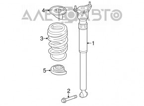 Rear left spring Mercedes CLA 14-19, stiffness 3 sin