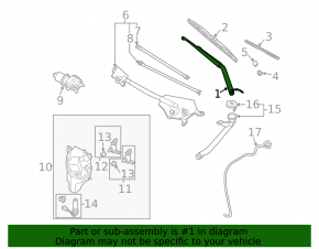 Left windshield wiper arm for Infiniti FX35 FX45 03-08
