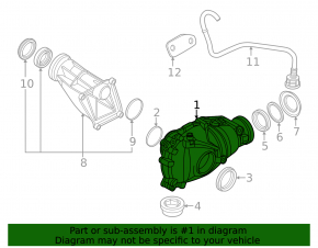Front axle BMW X5 E70 07-13 4.8 3.91