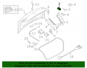 Trunk lid bumper left VW CC 08-17