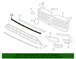Front bumper trim center VW Atlas 18-20 lower, R-Line