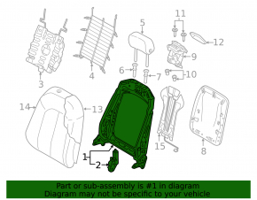Driver's seat backrest adjustment motor for Audi E-Tron 19-23