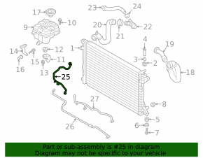 Cooling return pipe to the radiator tank of the Audi Q8 19-25 MHEV