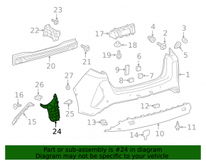 Rear bumper liner left Toyota Prius 50 Prime 17-22