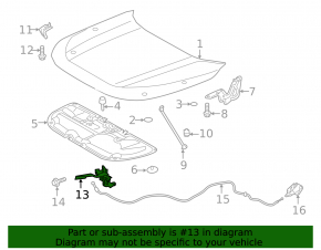 Toyota Rav4 19-24 hood lock without sensor