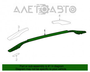 Longitudinal right rail with pads Lexus RX350 RX450h 10-15