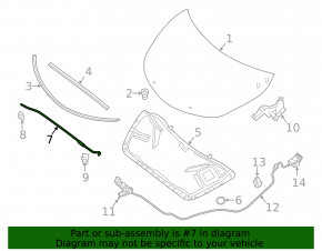 Support bonnet stop Nissan Altima 13-18