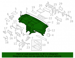 Dashboard front panel without AIRBAG Subaru Impreza 17-23 GK