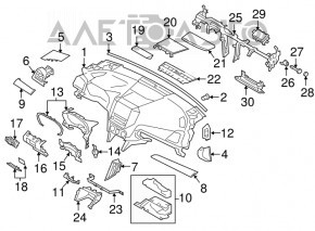Dashboard front panel without AIRBAG Subaru Impreza 17-23 GK