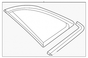 Rear left window, blind glass, Audi Q3 83A 19-23, chrome, tinted