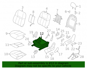Nissan Rogue 14-20 driver's seat lower cushion lift adjustment motor without frame