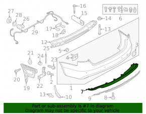Rear bumper lip Audi A4 B8 13-16 rest sedan S-Line