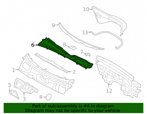 Windscreen wiper grille plastic Audi A4 B8 08-16 crack