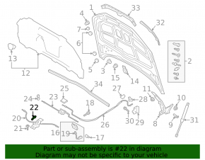 Audi A6 C8 19-25 hood release handle