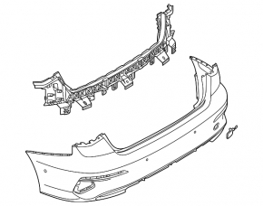 Bare rear bumper Audi A3 22-24 for parking sensors
