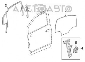 Door glass triangle with seal front right Buick Encore 13-19
