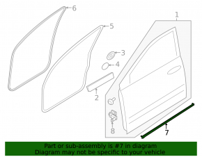 Door seal lower front left Porsche Macan 15-18