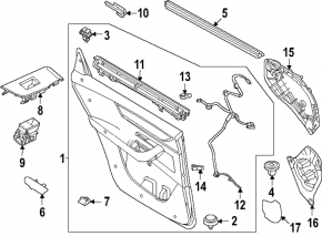 Mazda CX-90 2020 24-26 black leather door trim with curtain
