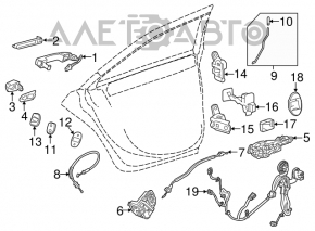 Rear left door handle mechanism Chevrolet Volt 16-