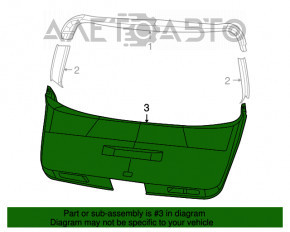 Lower tailgate trim for a 11-20 Dodge Journey, black