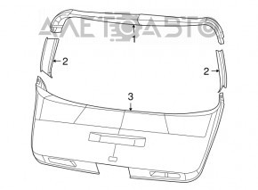 Lower tailgate trim for a 11-20 Dodge Journey, black