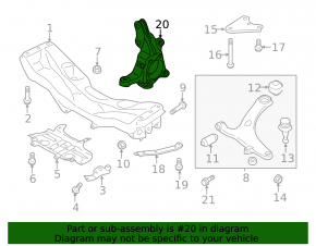 Front right axle trunnion Subaru WRX 15-21