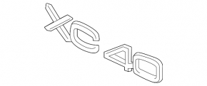 XC40 emblem on the tailgate of the Volvo XC40 19-25