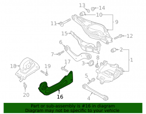 Rear left control arm pad for Polestar 2 21- spring