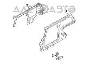 Rear quarter with body pillar right Mini Cooper Clubman R55 07-14
