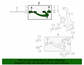Upper control arm, front left, Lexus GX470 03-09