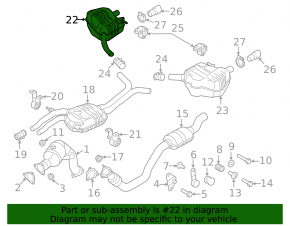 Muffler rear part barrel right Audi A6 C7 12-15 3.0T AWD with chrome tip