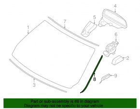 Windshield molding right BMW 3 F30 12-18