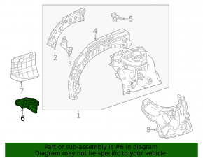 Front right fender bracket for Lexus RX 23-26