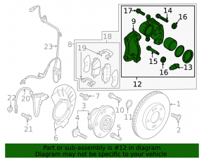Front left caliper Kia Niro 23-26 EV