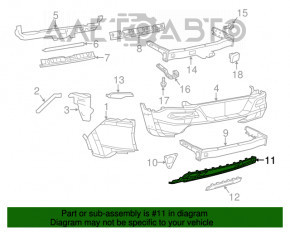 Rear bumper trim lower Jeep Cherokee KL 14-18 for 2 pipes, structure, Trailhawk