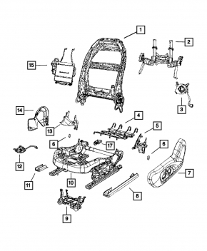 Jeep Cherokee KL 19 driver's seat back motor with memory, without frame