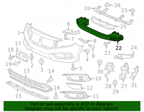 Front Bumper Reinforcement Honda Civic X FC 18-21 Type 2