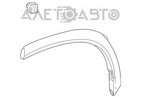 Rear right wing arch trim Toyota Highlander 20- on the body rear