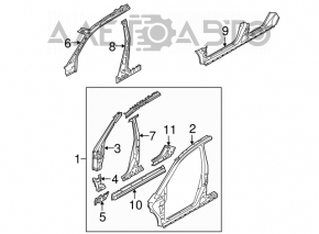 Nissan Murano Z50 2003-2007 black right center pillar