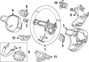 Honda CRV 23 steering wheel pad - upper