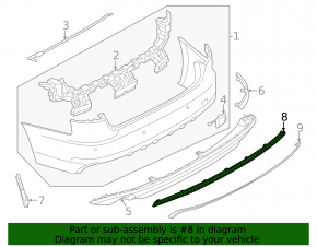 Lower grille rear bumper Audi A4 B9 17-19 S-Line