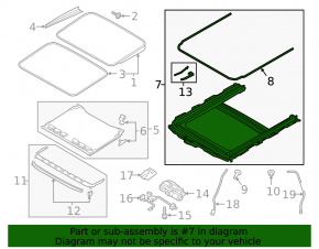 Hatch mechanism frame Audi A4 B9 17-25