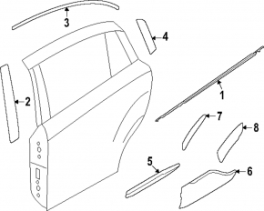 Subaru Crosstrek 2024-26 Limited lower rear right door molding